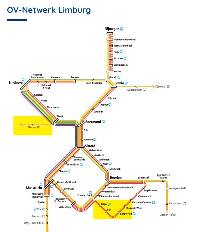 Limburg OV netwerk kaartje