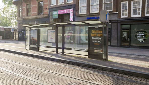 Lege tramhalte Amsterdam