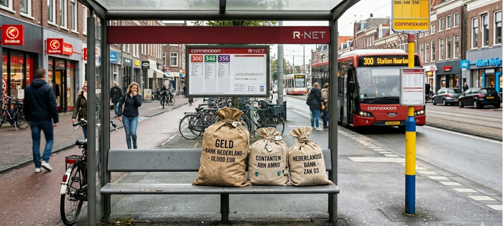Bushalte met geld